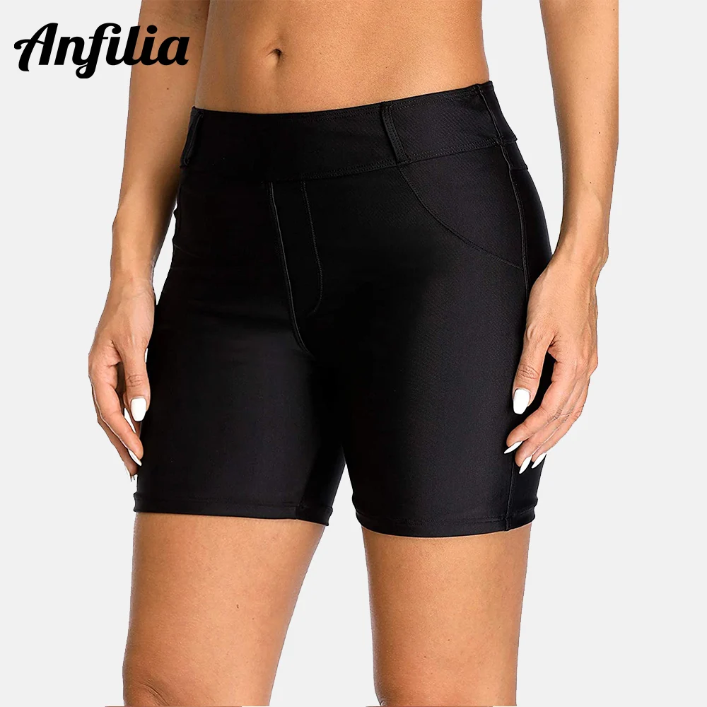 Anfilia Women Swimming Shorts Boardshorts Tankini Swim Bottom Beach Swimwear Trunks