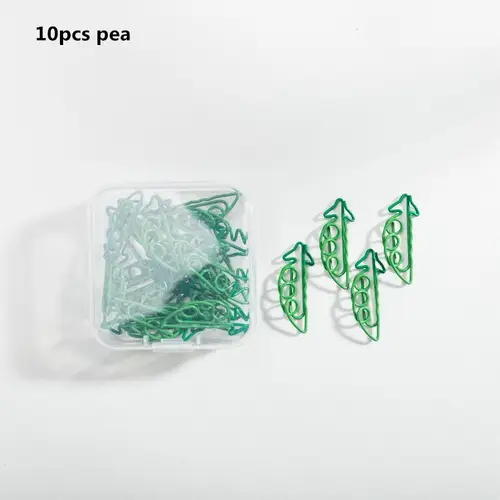 MINKYS Kawaii 10pcs/lot Strawberry Lemon Carrot Metal Paper Clip Christmas Song Decorative Bookmark Binder Clips Stationery - Image 10