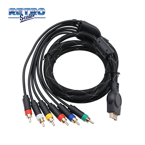 Imagen 1 del producto El cable componente RetroScaler de 1,8 m PS2/PS3 proporciona el vídeo y sonido más afilados para la consola de juegos Sony PlayStation 2/3