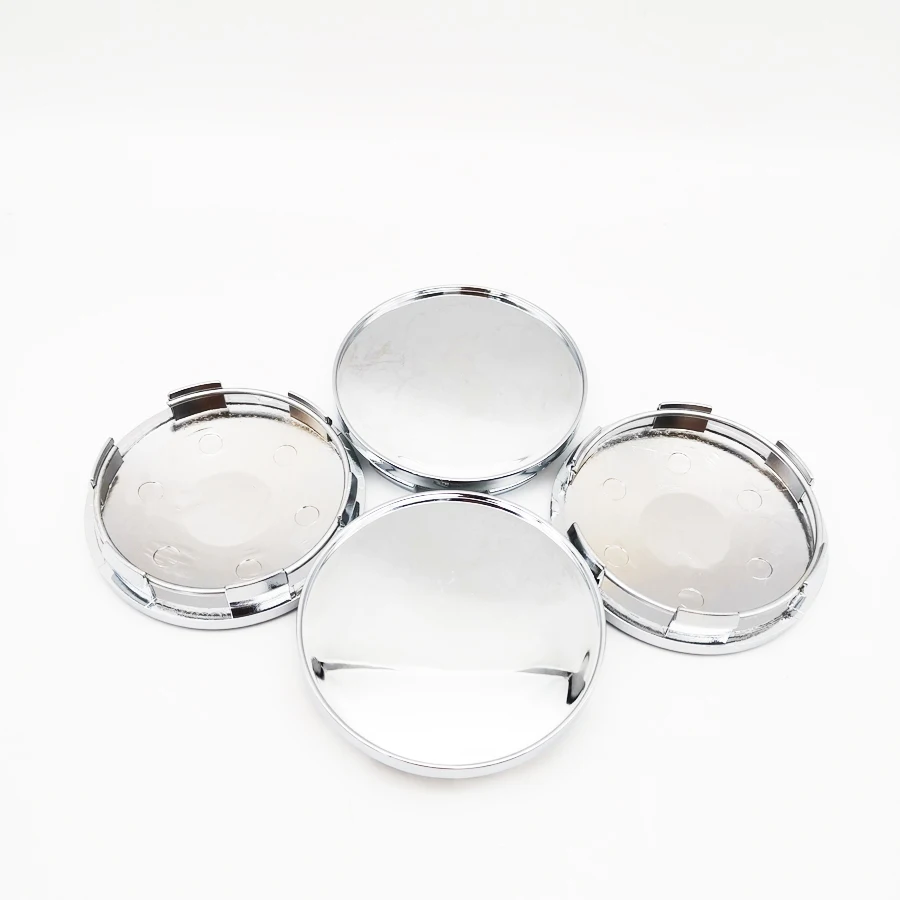 4Pcs Set Universal Chrome Silver Car Wheel Center Hub Caps Covers