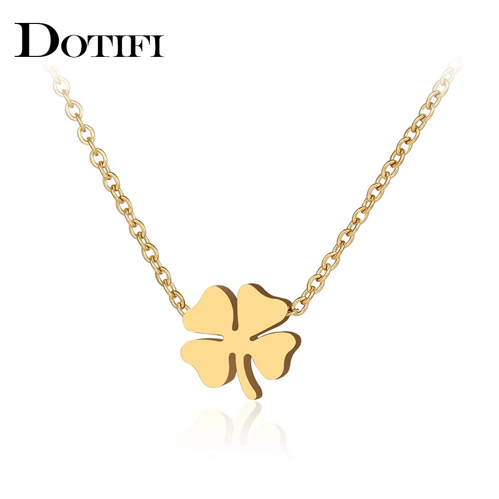 Stainless Steel Necklaces Four Leaf Clover Fashion Classic Style Men Chain Necklace For Women Jewelry Collar Pendant Gifts NEW