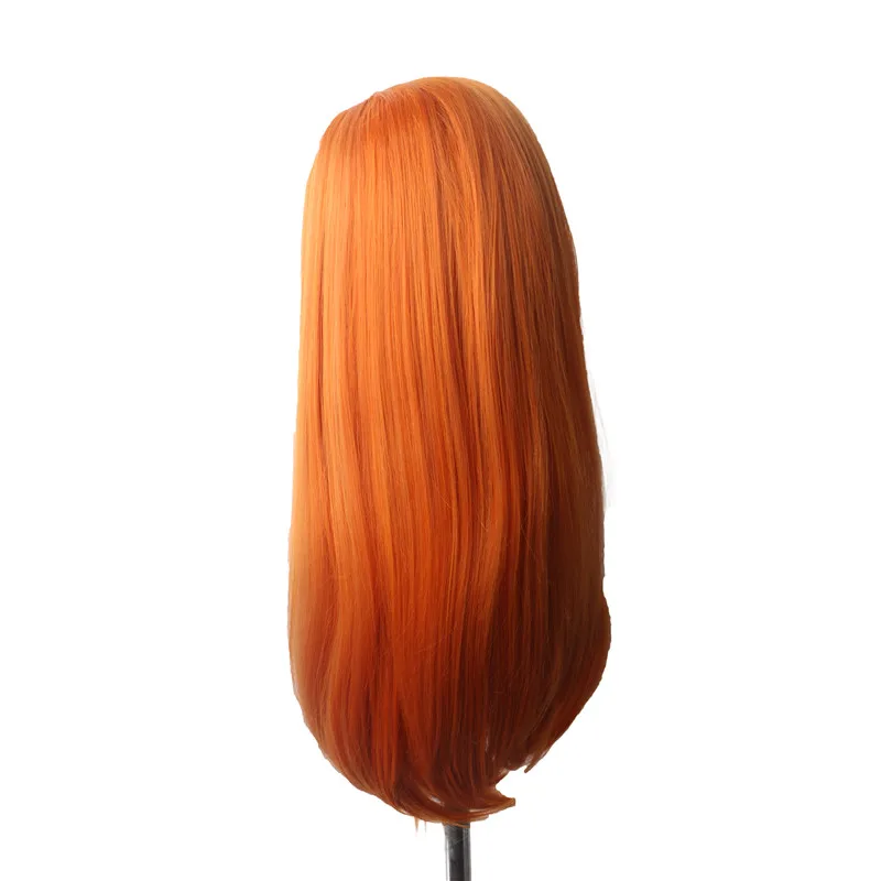 WoodFestival Party Orange Wig Synthetic Hair Cosplay Wigs Sale Clearance Long Straight High Temperature Fiber Cheap