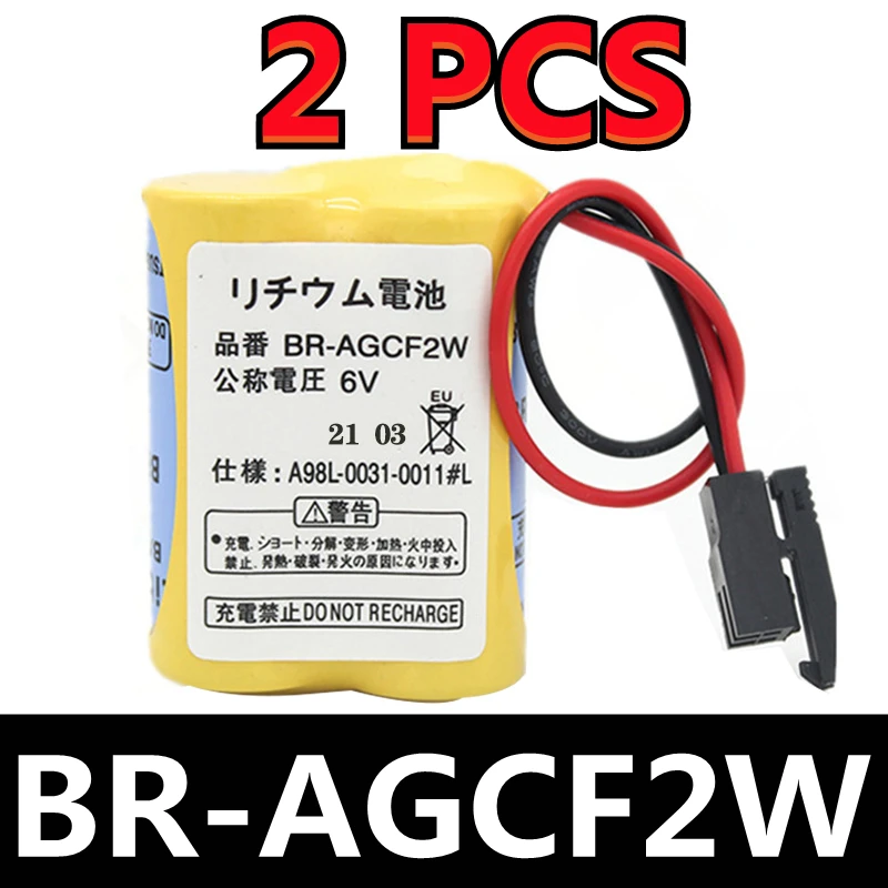 2PCS Original NEW A98L-0031-0011 #L  Battery BR-AGCF2W Lithium 6V PLC Batteries With FANAC Black Plug