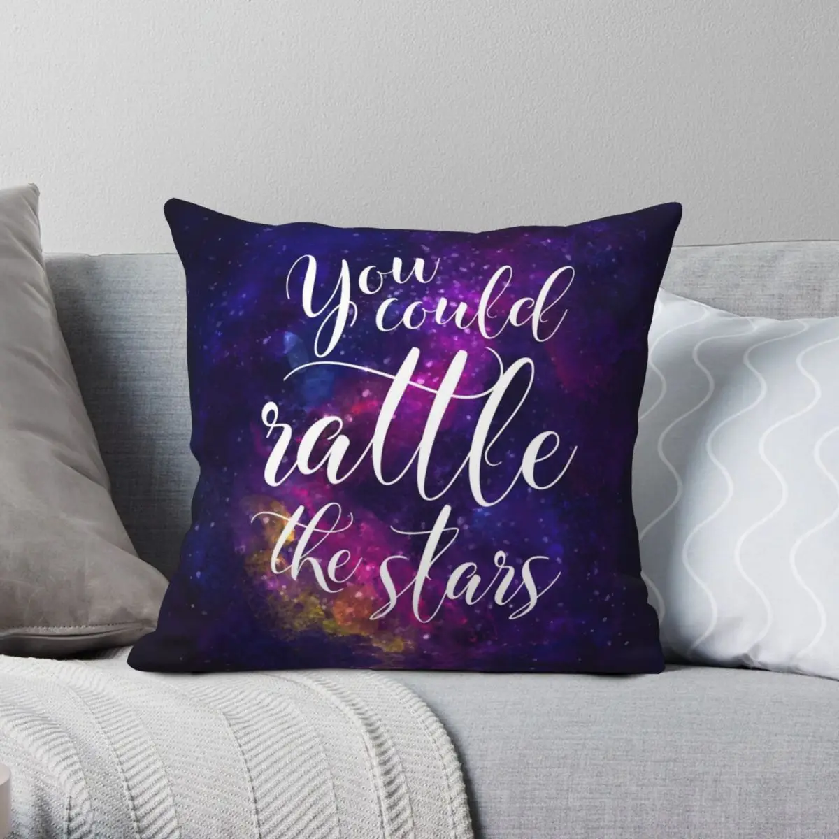 You Could Rattle The Stars Square Pillowcase Polyester Linen Velvet Creative Zip Decor Throw Pillow Room Cushion Cover 45x45