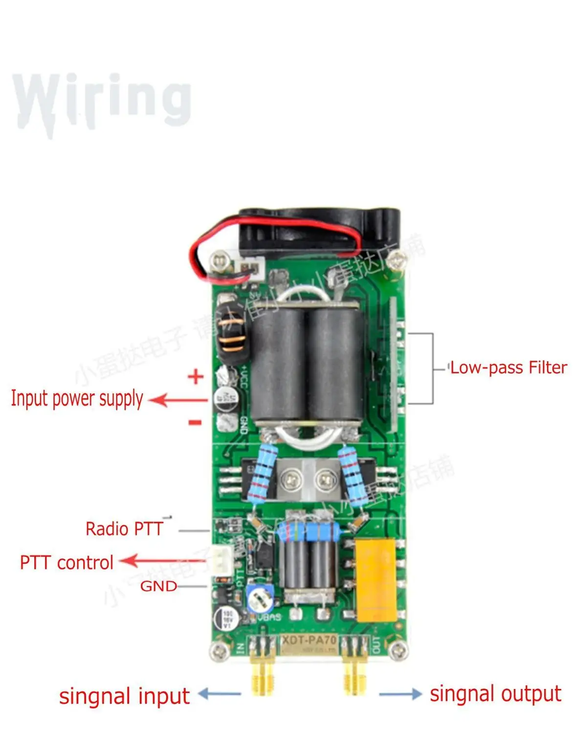 Imagem -03 - Amplificador de Potência de Ondas Curtas rf para Qrp Ft817 Kx3 Xiegu X5105 G90s G1m Kn-q10 Mais Acrílico Case Mais Ventilador 30 30mhz 100w