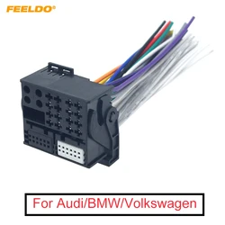 FEELDO Car Radio Installation Reverse Male Wire Wiring Harness Plug With 12Pin AUX Wire Plug For Audi/BWM/Volkswagen/Mini/Dodge