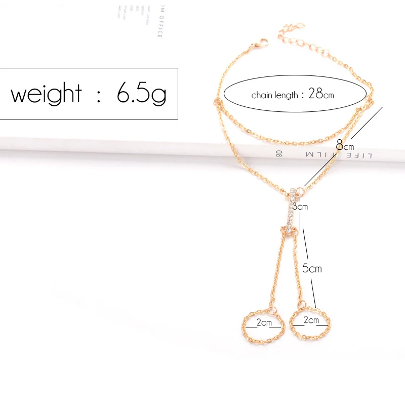 Gothic Style Gold Silver Color Chain Toe Ring Anklets Summer Fashion Simple On Leg Ankle Anklets For Women Boho Foot Jewelry