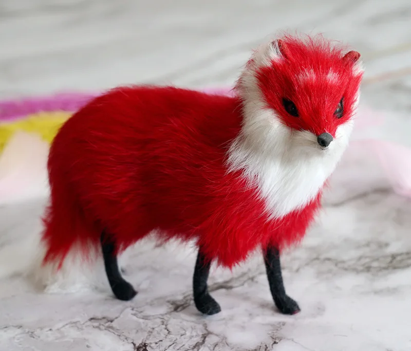 new simulation fox model standing fox doll red fox gift about 16x5x12cm