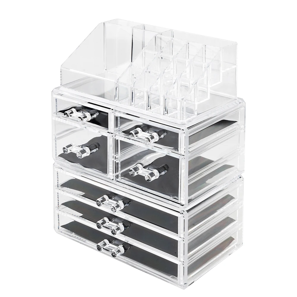 Hot Scales Acrylic Cosmetics Storage Rack with 7 Drawers Transparent US Warehouse