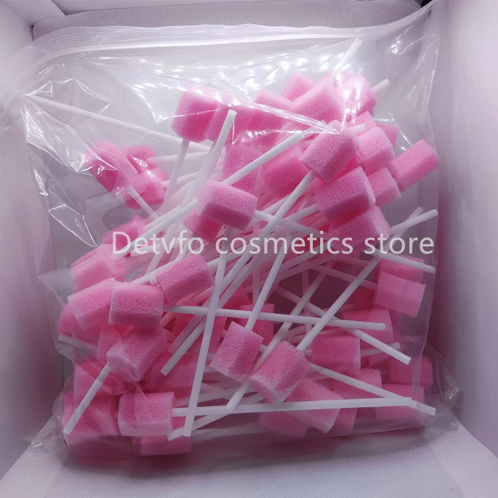 100pcs Cleaning Mouth Swabs Foam Sputum Sponge Stick For Oral Medical Use Oral Care Disposable Oral Care Sponge Swab Tooth