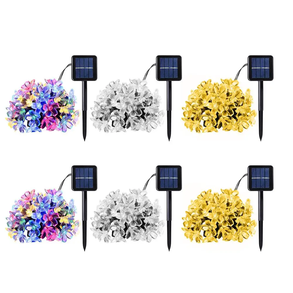 

Solar Flower String Lights 20/50Led Cherry Blossoms String Light Outdoor Solar Powered Fairy Lights for Garden Patio Tree Decor