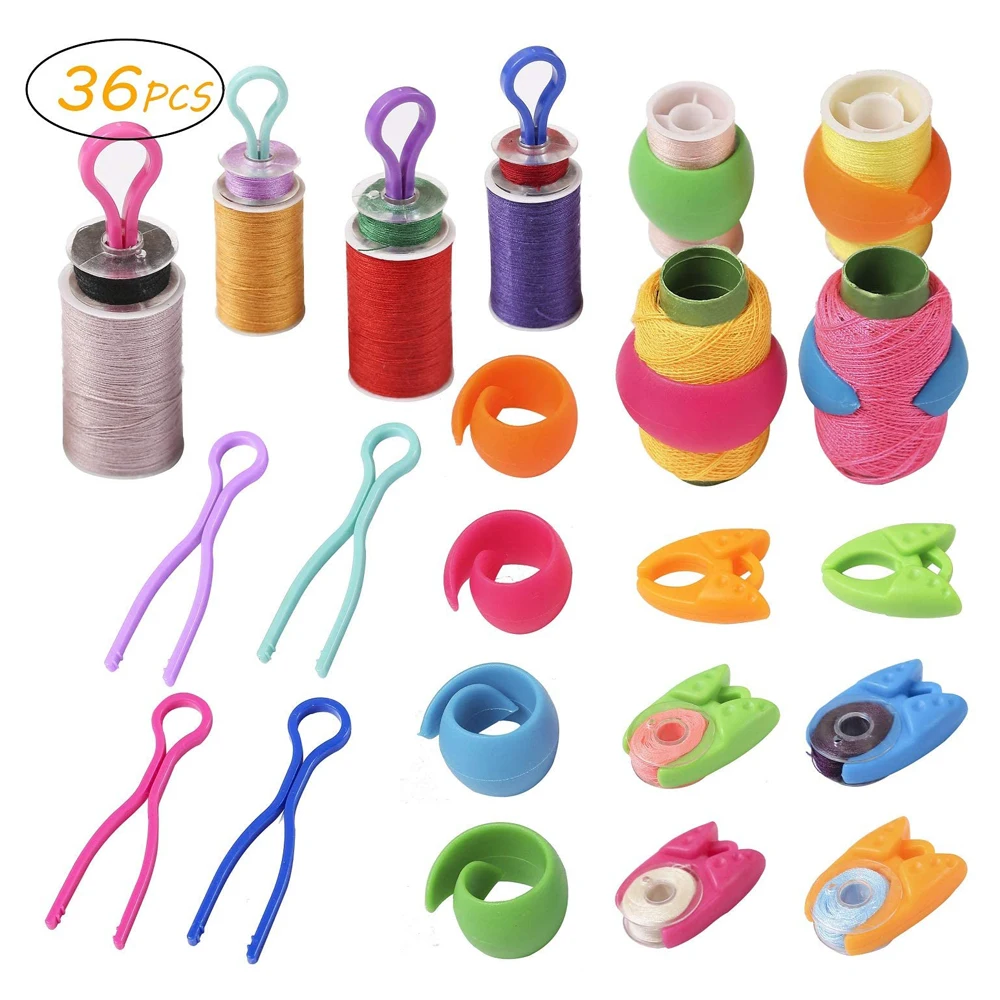 

12/36Pcs Plastic Bobbin Clip Wire Sewing Thread Spool Holder Bobbin Holder Clips Sewing Accessories for Thread Spool Organizing