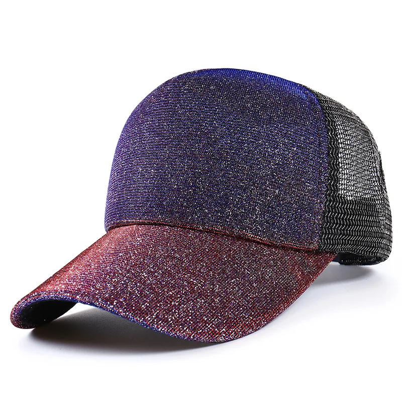 

The new color changes gradually to women's baseball caps Hip hop mesh cap Outdoor sports breathable sunscreen net cap