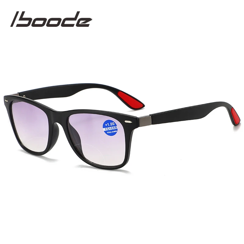 iboode Bifocal Reading Sun Glasses Women Men Presbyopia Eyeglasses Classic Square Sunglasses With Diopters +1.5 2.0 2.5 3.0 3.5