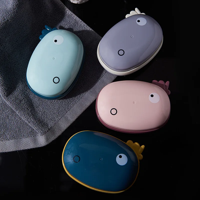 

Double-layer Soap Box Household Drain With Cover Free Punching Cute Dormitory Travel Soap Case Bathroom Accessories