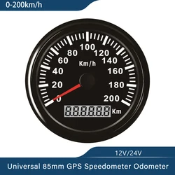 New 85mm GPS Speedometer 120km/h 200km/h Speed Gauge Odometer ATV UTV Motorcycle Car Truck Boat Yacht 9-32V Red Backlight