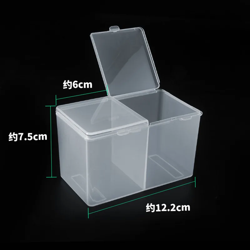 One piece Clear/Pink Double Cells Cotton Sheet Storage Box Make-up Cotton Pad Box Cotton Swab Box Tattoo Accessory Makeup Tool