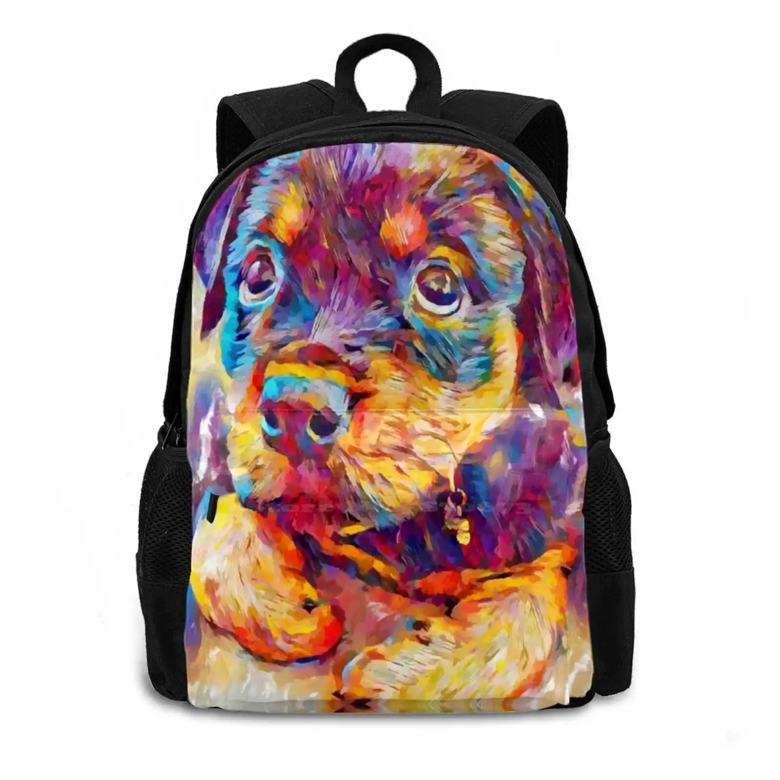 Rottweiler-Mochila Escolar de Grande Capacidade para Cachorro, Sacos de Viagem Laptop, Filhote de Estimação, Cão Bonito