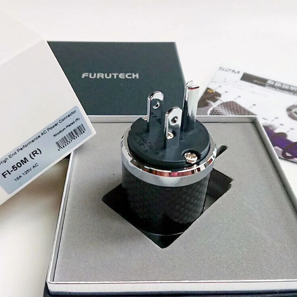 HIFI furutech fi-e50 (R) fi-50 (R) rod schukostecker Edelstahl węgla przejściówka adapter