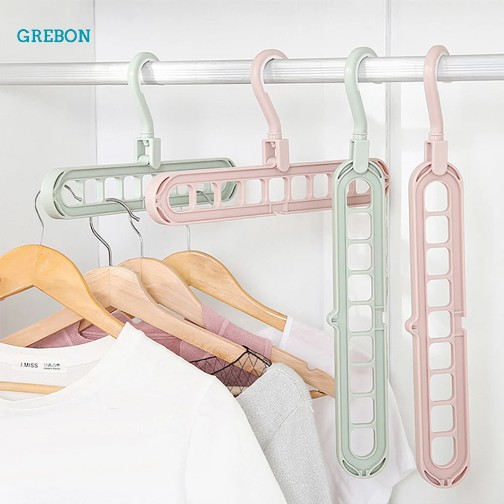 Multifunction Clothes Hanger Organizer Smart Rack Coat Hanger Space Saving Magic Hanger For Clothe Velvet Clothes Storage 9 Hole