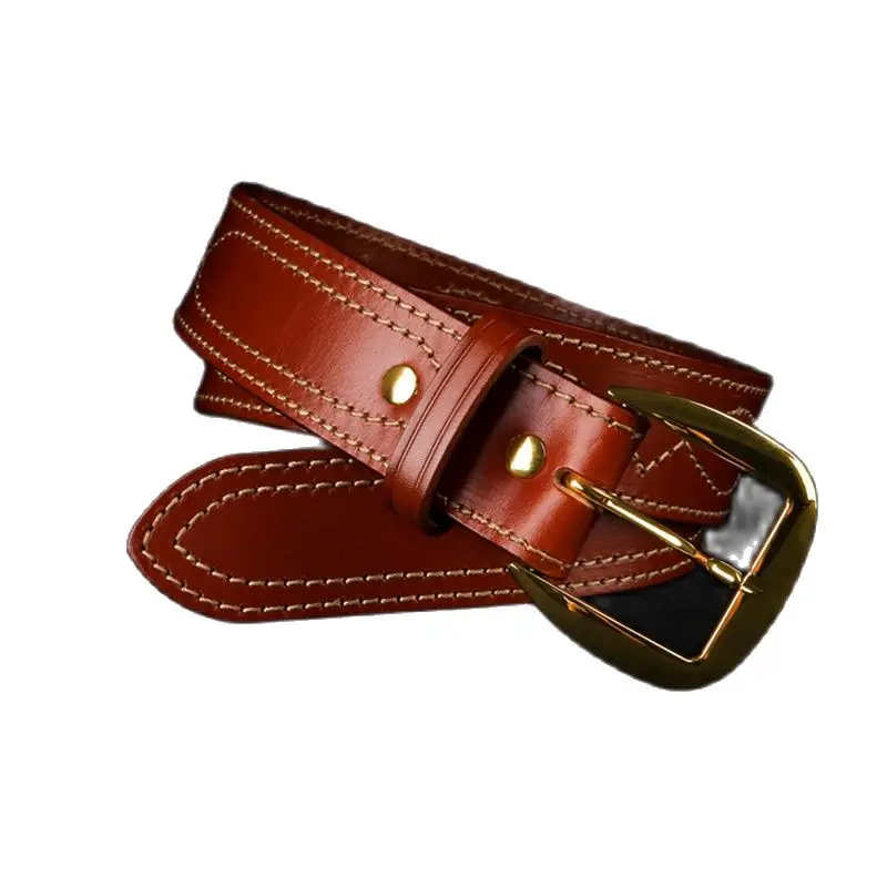 Emersongear MENS Leather Belt Tactical Waist SB6 Fancy Stitched 1.75 inch Duty Strap Brass Buckle Superior Saddle Outdoor