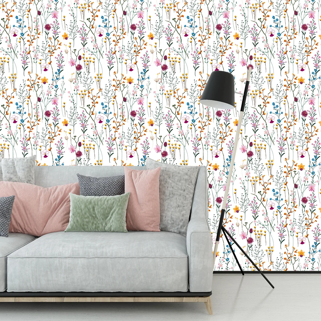 Papier peint floral moderne à peler et coller, décoration murale parfaite pour la maison, murs de chambre à coucher, portes, armoires, facile à