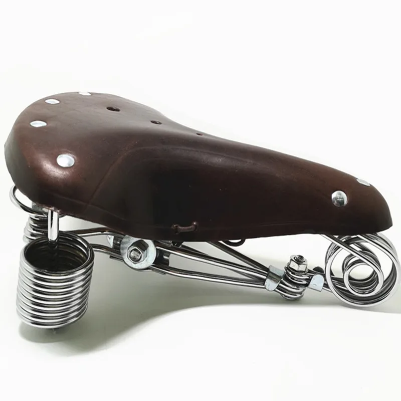 G46 Fahrradsattel Vintage 100% Rindsleder-Sattel Verstärkter Metallrahmen im Alten Stil – Detail 15