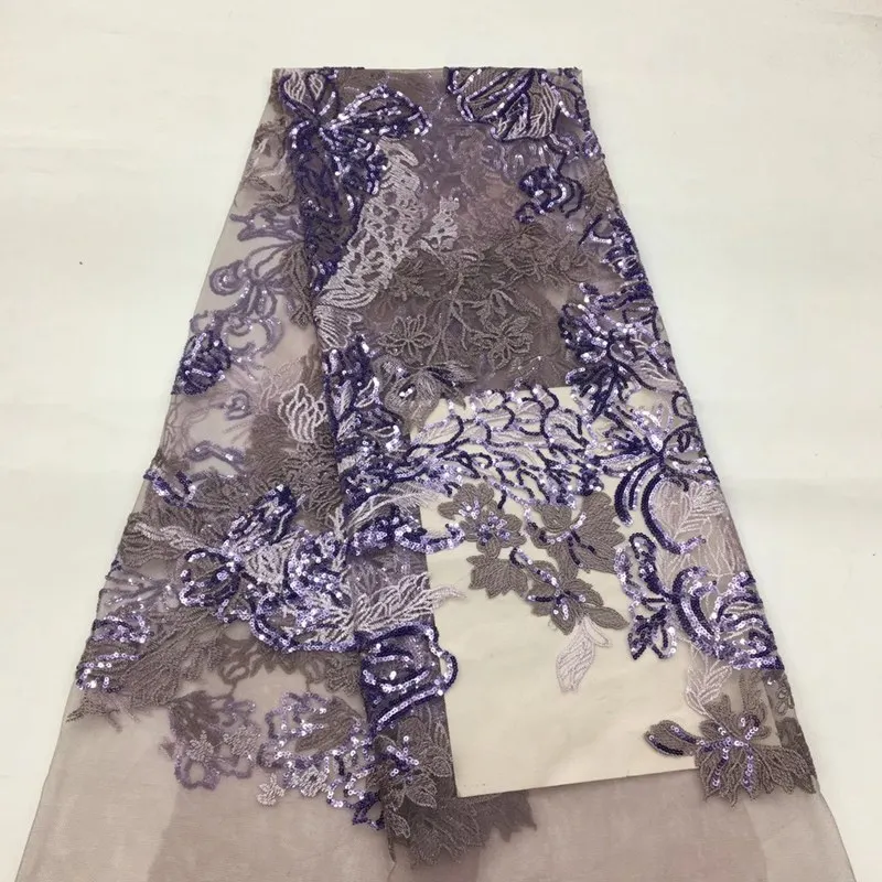 

Latest tulle lace Wedding Lace Sequins Fabric shinning African embroidered lace Fabric Free Shipping ML9009