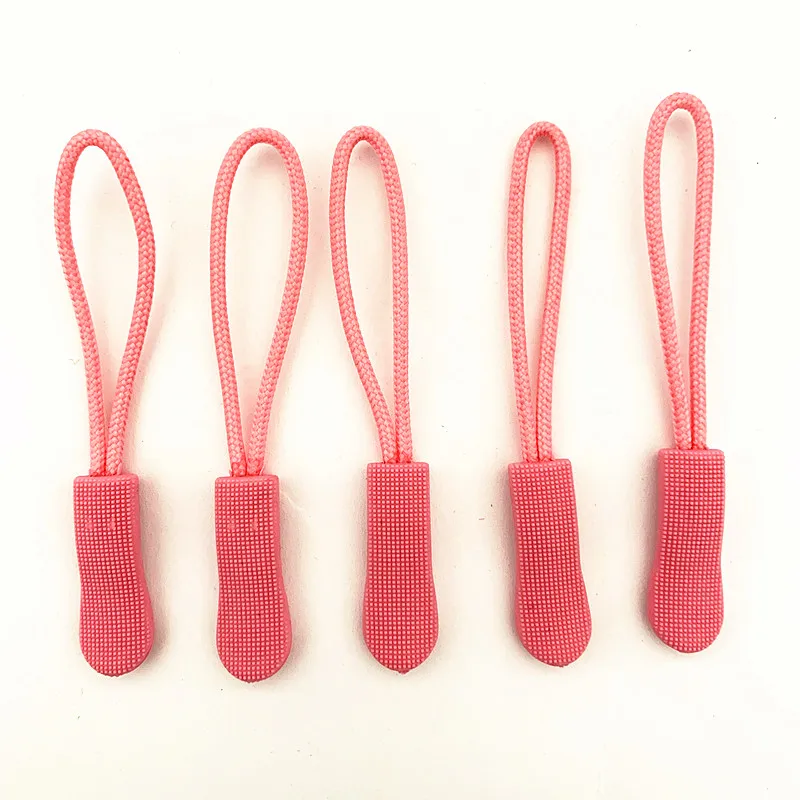 10pcs Pink zipper PU zipper handle injection zipper PCV Drawstring head