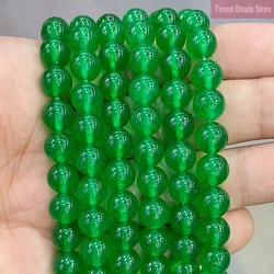 Natural Stone Smooth AAA Dark Green Jasper Jades Round Beads DIY Bracelet Necklace for Jewelry Making 15