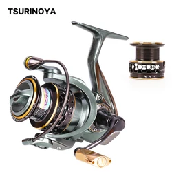 TSURINOYA Spinning Fishing Reel JAGUAR Spare Spool Reels 1000 2000 3000 185G 6KG Max Carbon Drag Carp Saltwater Reel Bass Pike