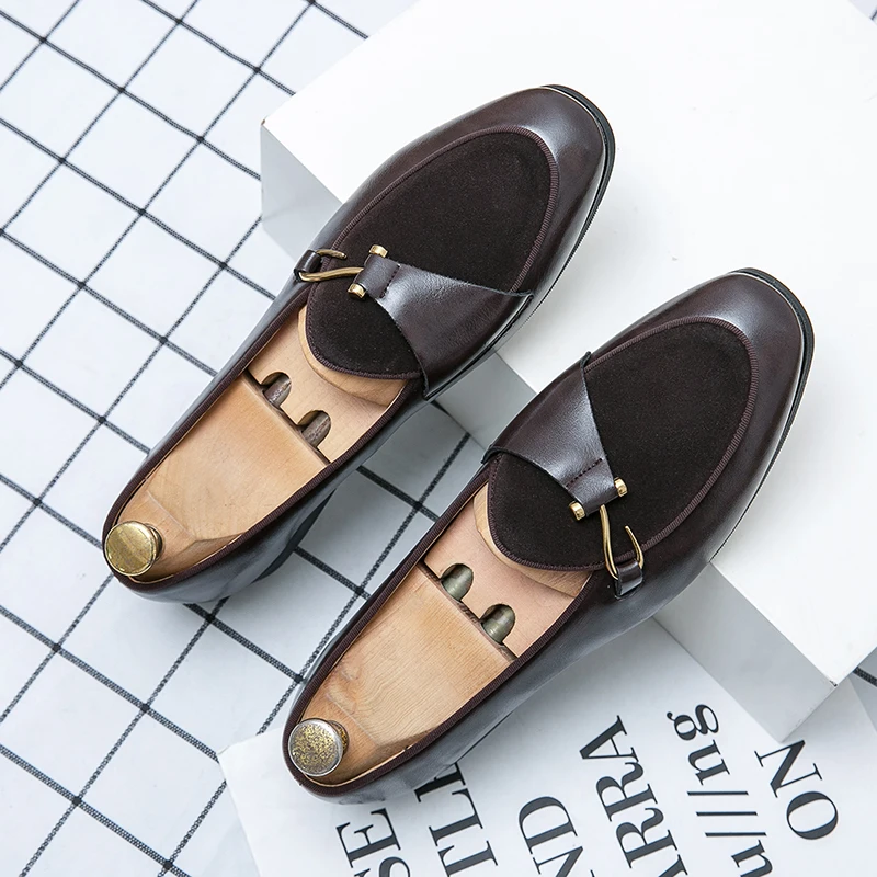 Italian Handmade Big Size38-48 Men Loafers Pumps Casual Leather Men Shoes Slip-on British Style Thick Bottom Driving Moccasins