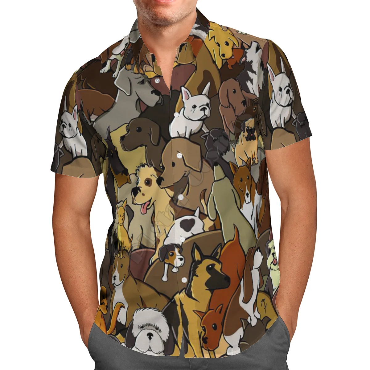Hawaii Shirt Hawaiian beach Summer Funny Schnauzer 3D Printed Men's Shirt Harajuku Tee hip hop Casual shirts 08
