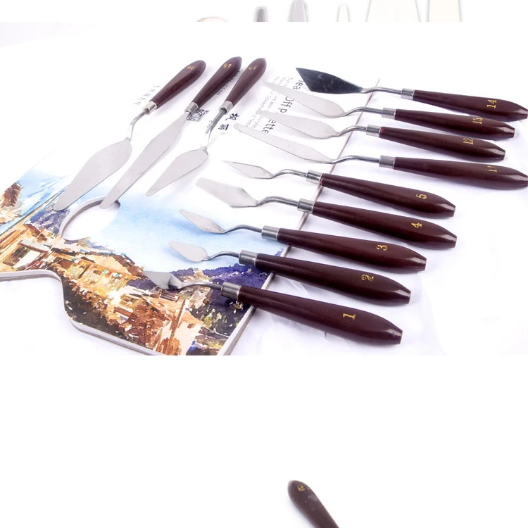 Edelstahl Ölgemälde Messer Künstler Handwerk Spachtel Palette Messer Schaber Zeichnung Kunst Werkzeuge Schreibwaren – Detail 11