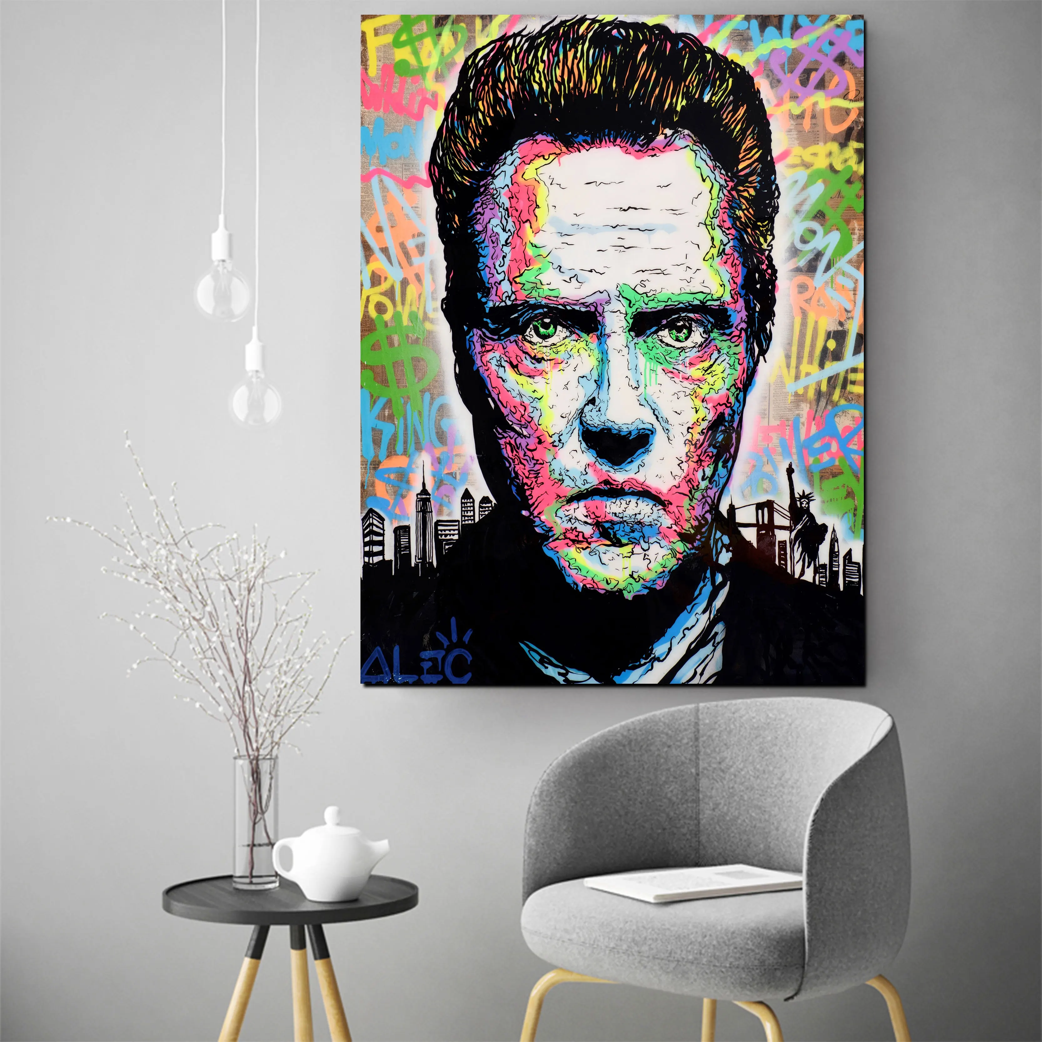 HD Print Alec Monopoly Oil Painting Home Decor Wall Art on Canvas Christopher Walken Canvas Printings Room Decor - view 2