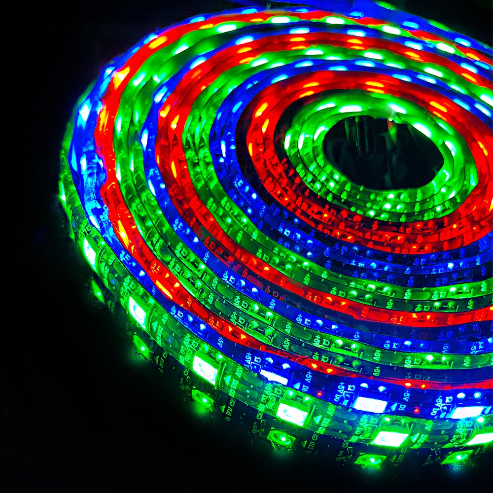 DC12V WS2815 5050RGB 5M/ม้วน30/60/144Leds/M สีดำ/สีขาว PCB IP30/IP65/IP67แอดเดรสแอดเดรสสมาร์ทพิกเซล Led Strip Light