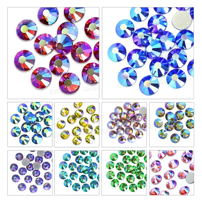 

Stunning Unusual Quality! AB SS3-SS10 Mix Sizes Non Hot Fix Rhinestones Nail Crystal Decoration Flatback Strass Glitters Stone