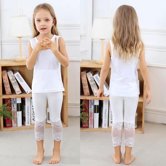 Little girls white leggings deals