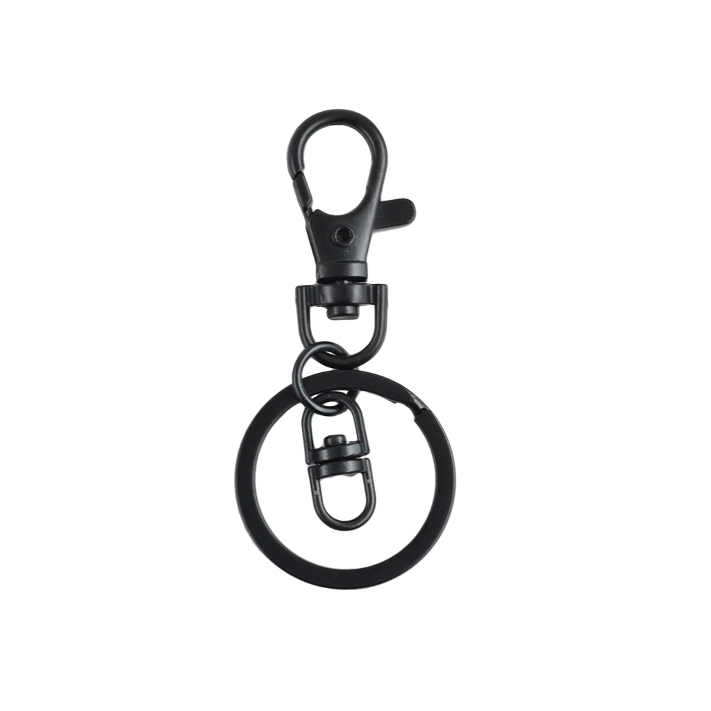 10 sets wholesale matte black 30mm Split Key Ring Lobster CLAW Clasp swivel  connector keychian DIY supplies