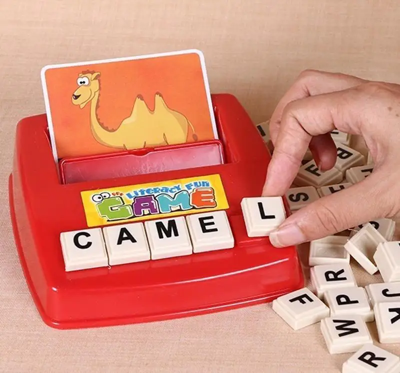 أطفال اللعب الكلمات بطاقات اللعب تعلم الإنجليزية كلمة لعبة مونتيسوري كلمة آلة لعبة الأجزاء المقطعة للحروف الأبجدية الحروف بطاقة محو الأمية