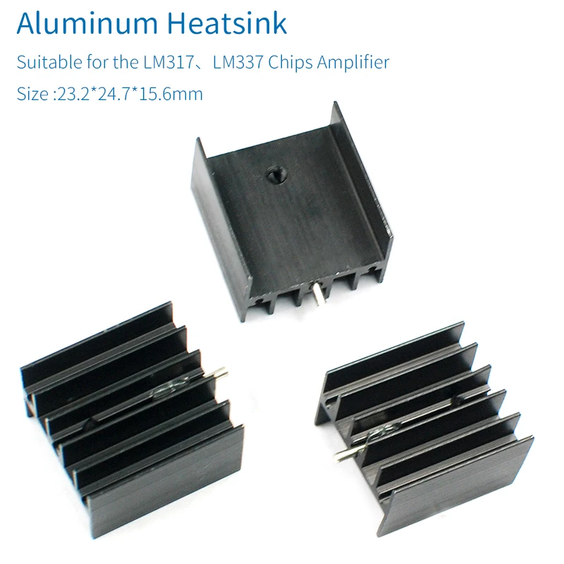 UNISIAN 1/2PCS Aluminum Heatsink IC Heat Sink Electronic Chip Radiator Cooling cooler For LM317 LM337 Other Chips 24.7*23.2mm