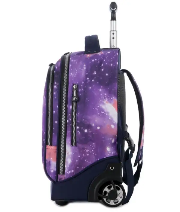 Mochila escolar con ruedas para adolescentes, bolsa de equipaje de mano, escolar, con ruedas