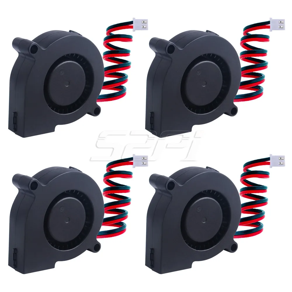 52Pi 4PCS/Lots Turbine Fan 12V 40mm / 50mm * 10mm 4010 5010 DC Turbo Fan 5V Bearing Blower Radial Cooling Fans for 3D Printer