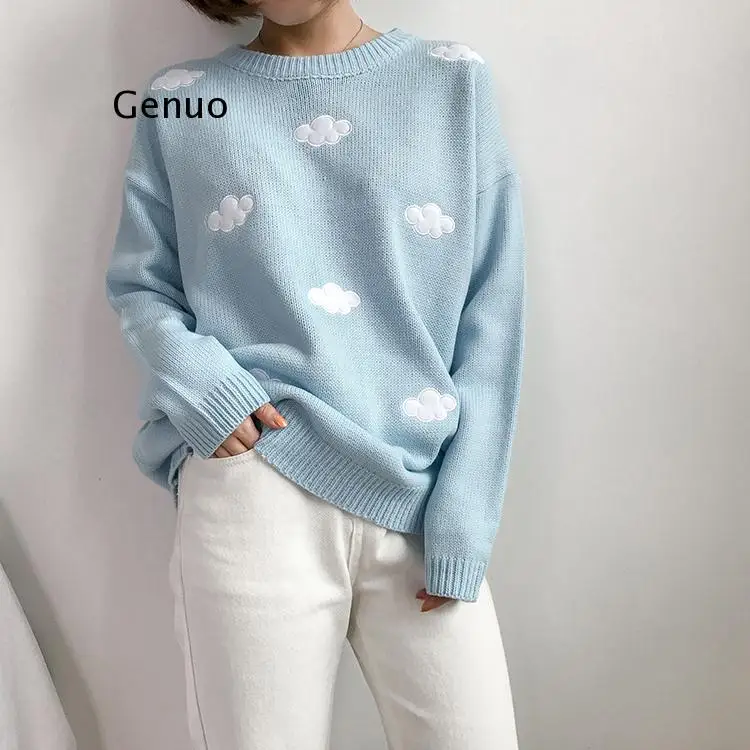 New 2021 Winter Spring Women Sweaters Knitted Stylish Pullovers Minimalist Loose Casual Wild Jumpers