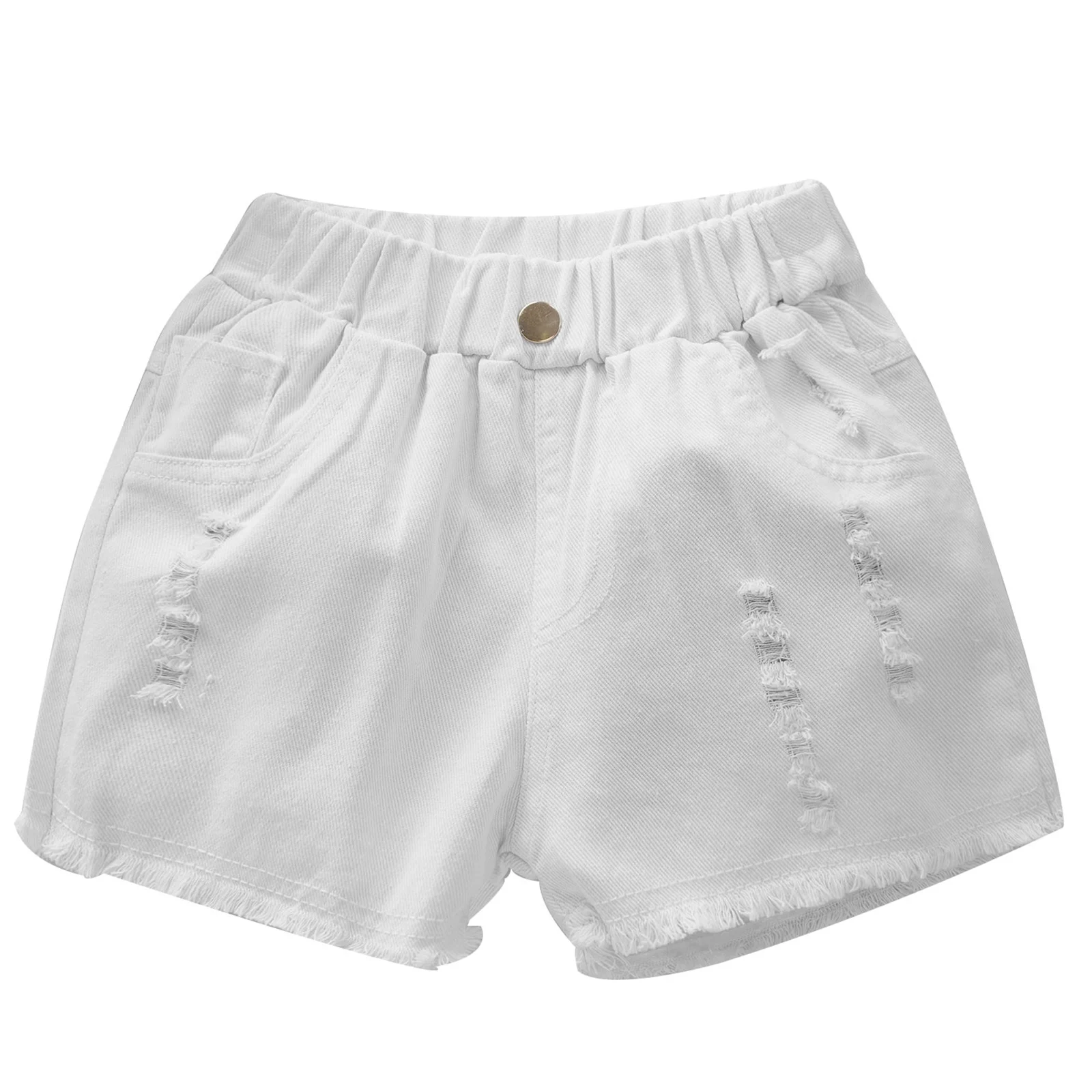 

Summer Girls Cotton Denim Jeans Shorts Girls Children Thin Soft Trousers Ripped Jeans Kids Children Casual Clothes Clothing