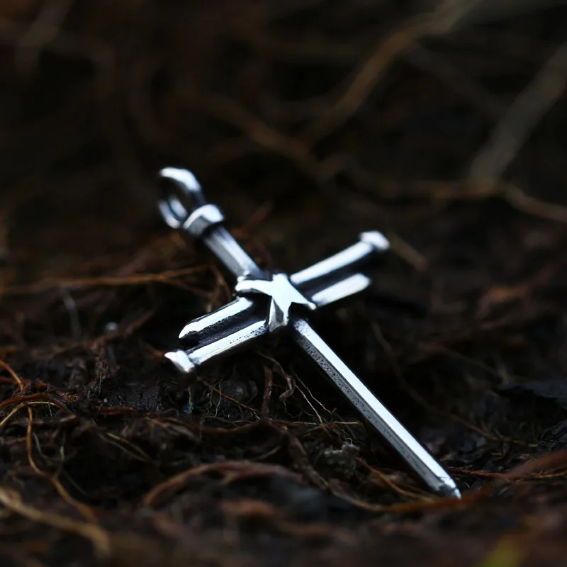 Stainless Steel Pendant Religious Simple nail cross pendant Religious Christian Men Necklace Jewelry BP8-680