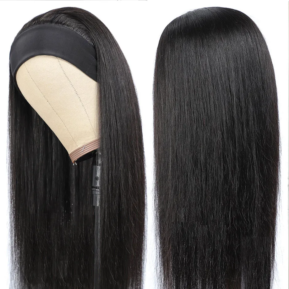 Richgirl Women's Headband Wig Human Hair Straight Glueless Brazilian Wigs For Black Women Remy Full Machine Made Fast Delivery