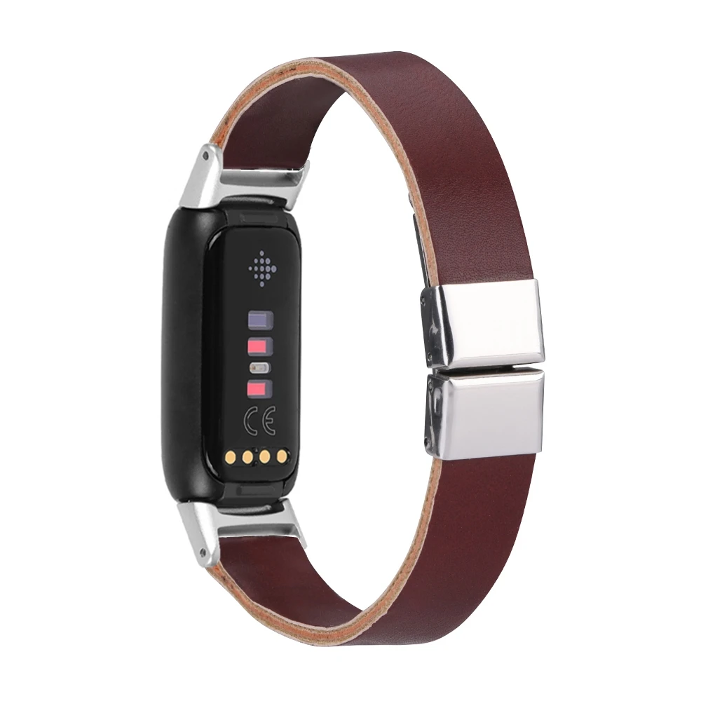 Fitbit Luxe 용 교체 가죽 스트랩 Fitbit Luxe 용 스마트 팔찌 시계 밴드 버클 버클 손목 벨트 액세서리