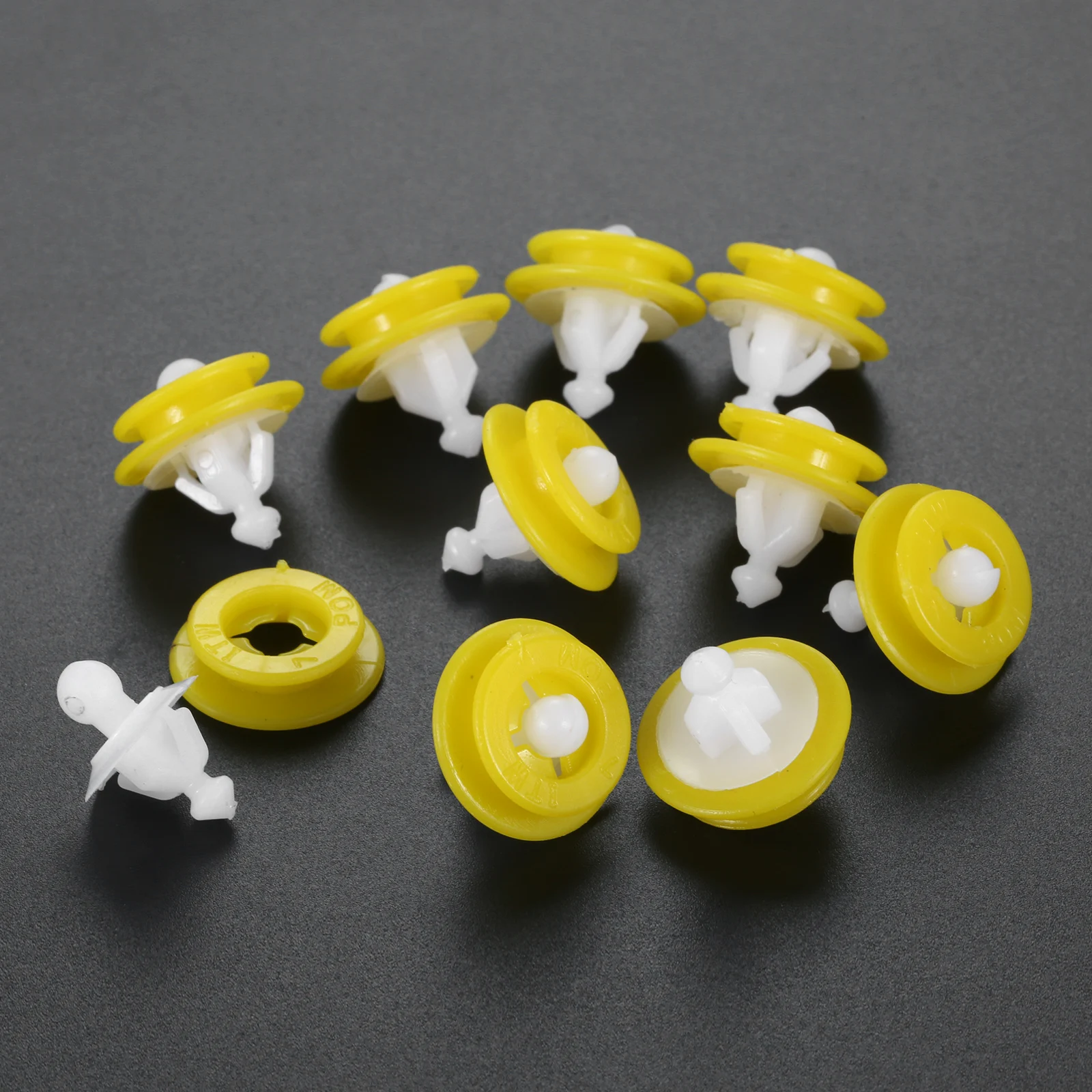 mtsooning 10Pcs 30698669 Fender Retainer Clips for Volvo v60/xc60/sc90/V40/C30 Car Interior Decor Automotive Pars White + Yellow