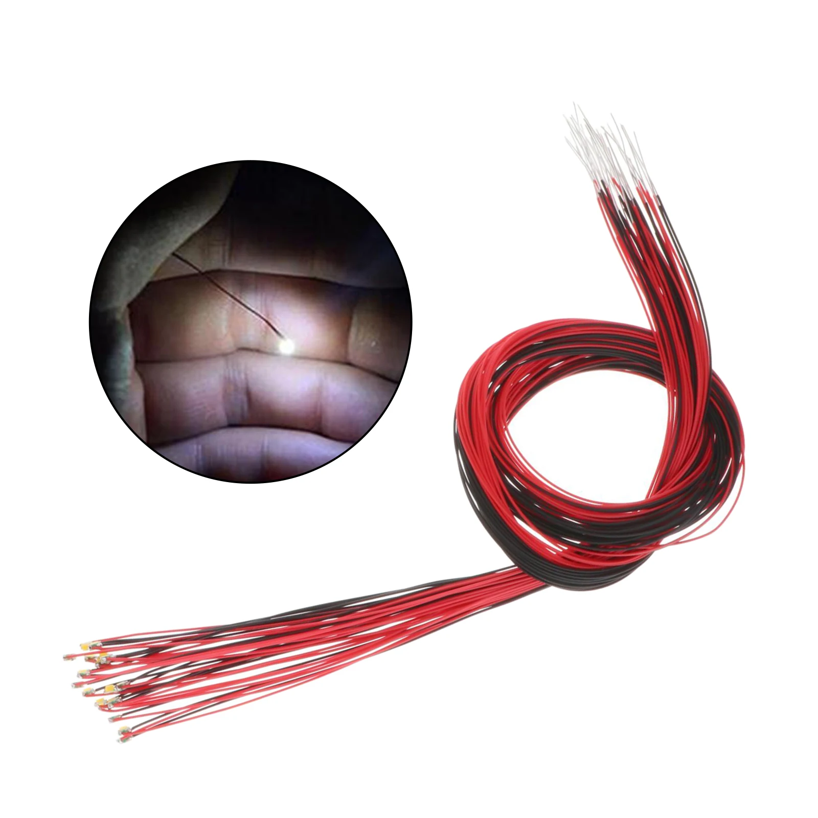 10/20pcs 0805 Pre Wired SMD LED Light Emitting Diode Micro Litz Length 11.8 Inch Electronic Component Model Wired LED Lights